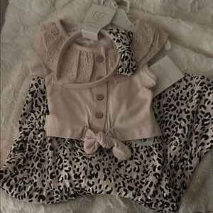 Rachel Zoe Girls Pink and Black Leopard Two-Piece Matching Set